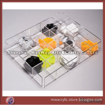 Clear High Grade Acrylic Display Tray with Compartments